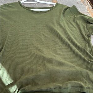 Green Boxy Relaxed T-shirt with Short Sleeves